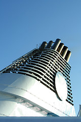 Image showing cruise ship smoke stack