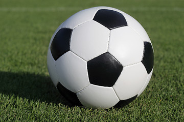 Image showing soccer ball on grass