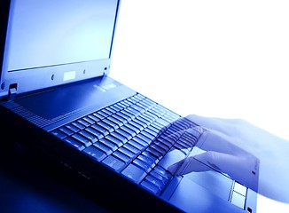 Image showing Laptop typing
