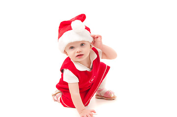 Image showing Little christmas baby-girl 