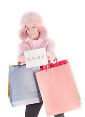 Image showing Woman with shopping bags
