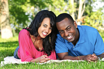 Image showing Happy couple in park