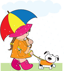 Image showing Girl in Rain