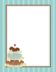 Image showing Cupcake Border Blue