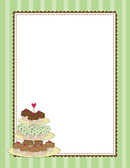 Image showing Cupcake Border Green