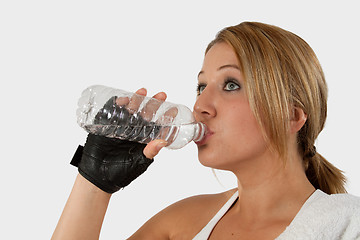 Image showing Girl drinking water