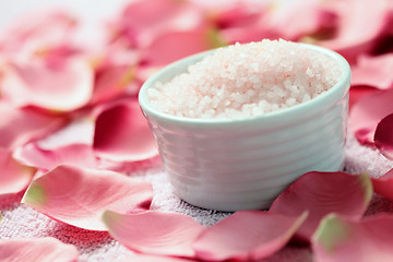 Image showing bath salt with rose