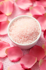 Image showing bath salt with rose