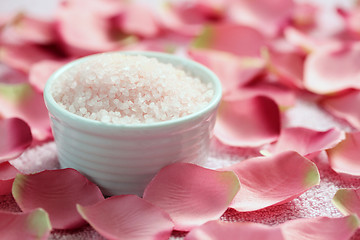 Image showing bath salt with rose
