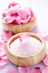 Image showing bath salt with rose