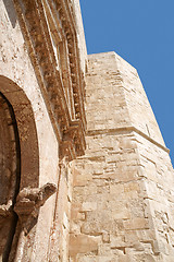 Image showing Castel del Monte, detail of the entrance. Apulia