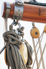 Image showing Wooden sailboat detail
