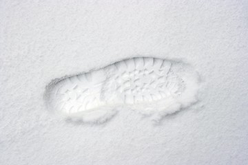 Image showing Footprint in snow