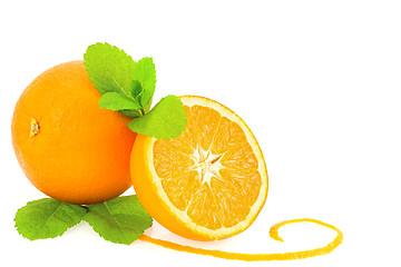 Image showing Oranges and mint