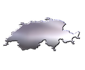 Image showing Switzerland 3D Silver Map
