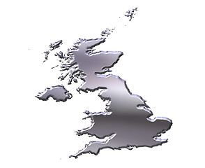 Image showing Great Britain 3D Silver Map