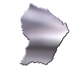 Image showing French Guiana 3D Silver Map