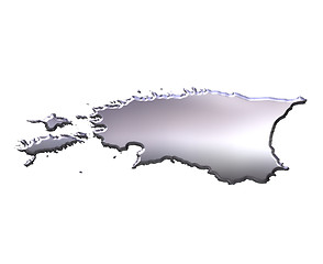 Image showing Estonia 3D Silver Map