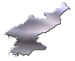 Image showing Korea North 3D Silver Map