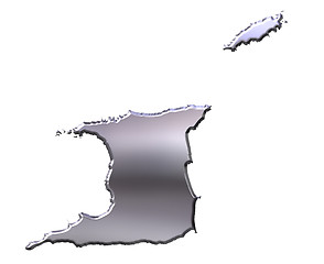 Image showing Trinidad and Tobago 3D Silver Map