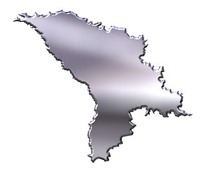 Image showing Moldova 3D Silver Map