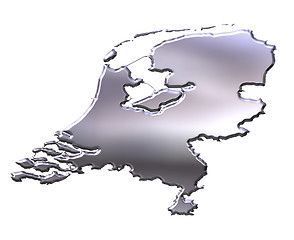 Image showing Netherlands 3D Silver Map