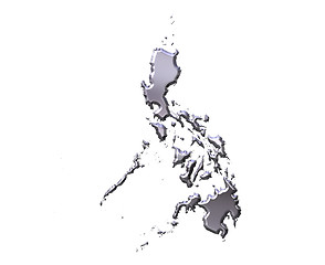 Image showing Philippines 3D Silver Map