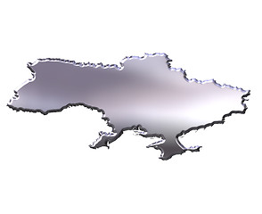 Image showing Ukraine 3D Silver Map