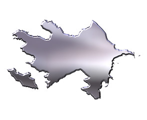 Image showing Azerbaijan 3D Silver Map