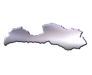 Image showing Latvia 3D Silver Map