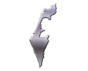 Image showing Israel 3D Silver Map