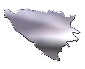 Image showing Bosnia and Herzegovina 3D Silver Map