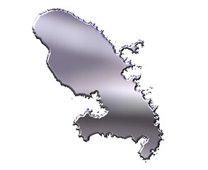 Image showing Martinique 3D Silver Map