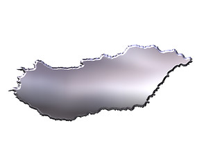 Image showing Hungary 3D Silver Map