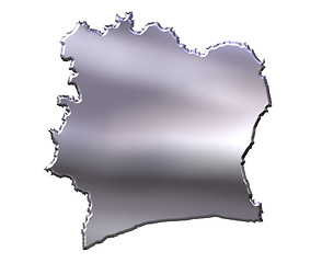 Image showing Ivory Coast 3D Silver Map