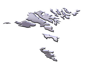 Image showing Faroe Islands 3D Silver Map