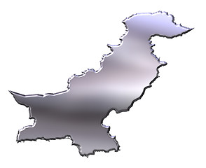 Image showing Pakistan 3D Silver Map