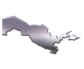 Image showing Uzbekistan 3D Silver Map