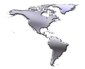 Image showing America 3D Silver Map