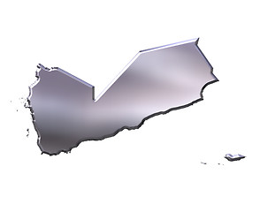 Image showing Yemen 3D Silver Map