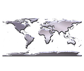 Image showing 3D Silver World Map