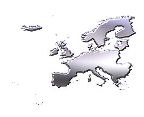 Image showing Europe 3d Silver Map