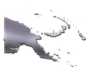 Image showing Papua New Guinea 3D Silver Map