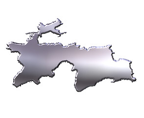 Image showing Tajikistan 3D Silver Map