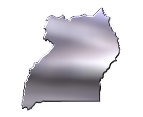 Image showing Uganda 3D Silver Map