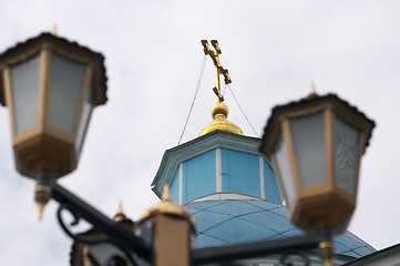 Image showing Street lamp, cross