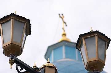 Image showing Street lamp, cross