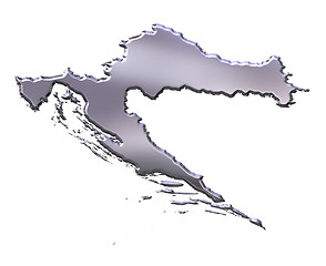 Image showing Croatia 3D Silver Map