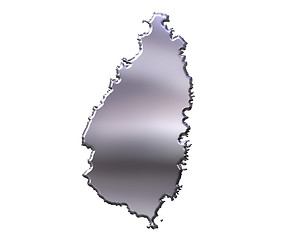 Image showing Saint Lucia 3D Silver Map