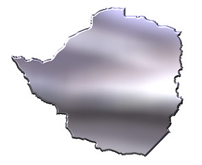 Image showing Zimbabwe 3D Silver Map